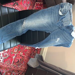 Blue distressed jeans